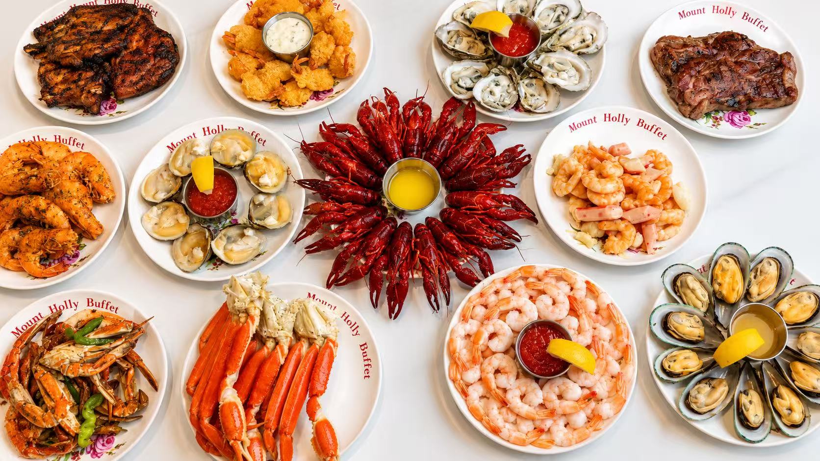 Seafood and grill favorites at Mount Holly International Buffet